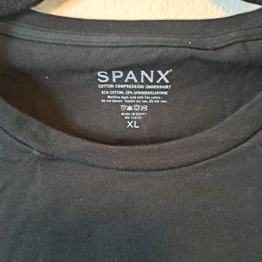 Spanx for Men Cotton Compression Crew Undershirt Black XL 607 Shapewear NWT